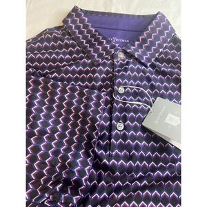 Men's Hickey Freeman Golf Purple Geometric‎ Print Polo- Size L